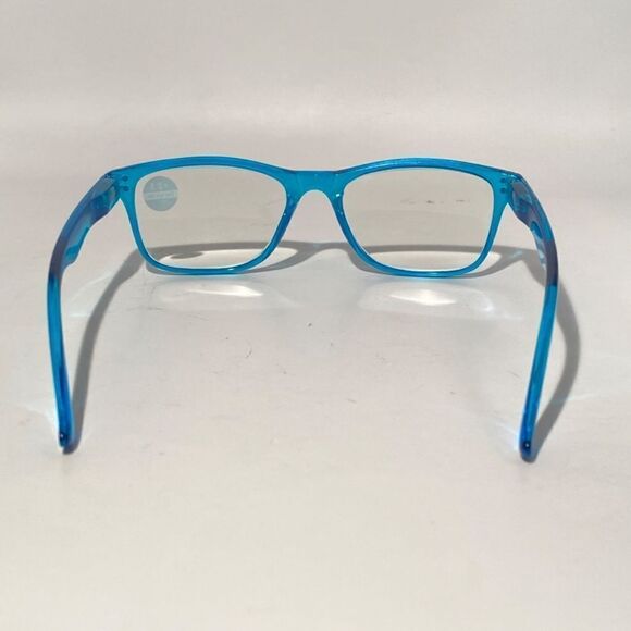 1396 Helen 4.0 Reading Glasses Thin Rectangle Blue light Filter Aqua Frames NWT main image 6